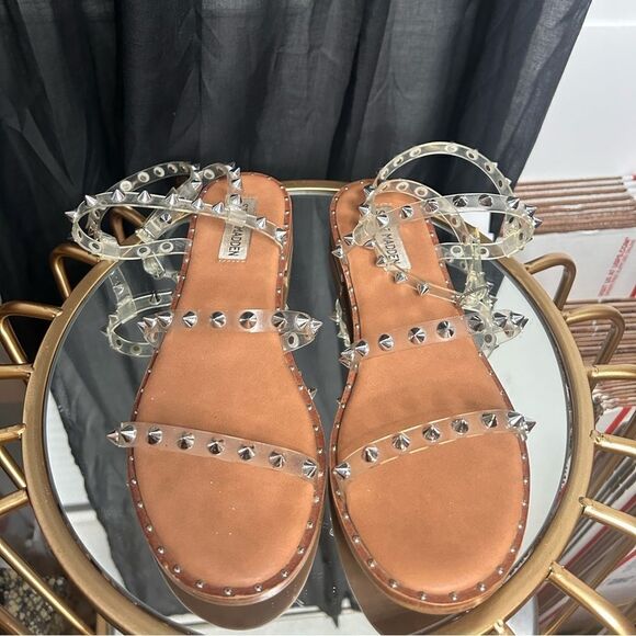 Steve Madden Travel Stud Clear Sandals - Picture 5 of 7